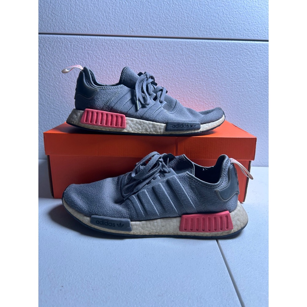 Adidas NMD R1 Grey Red Mens 11.5 Womens 12.5 #2936
